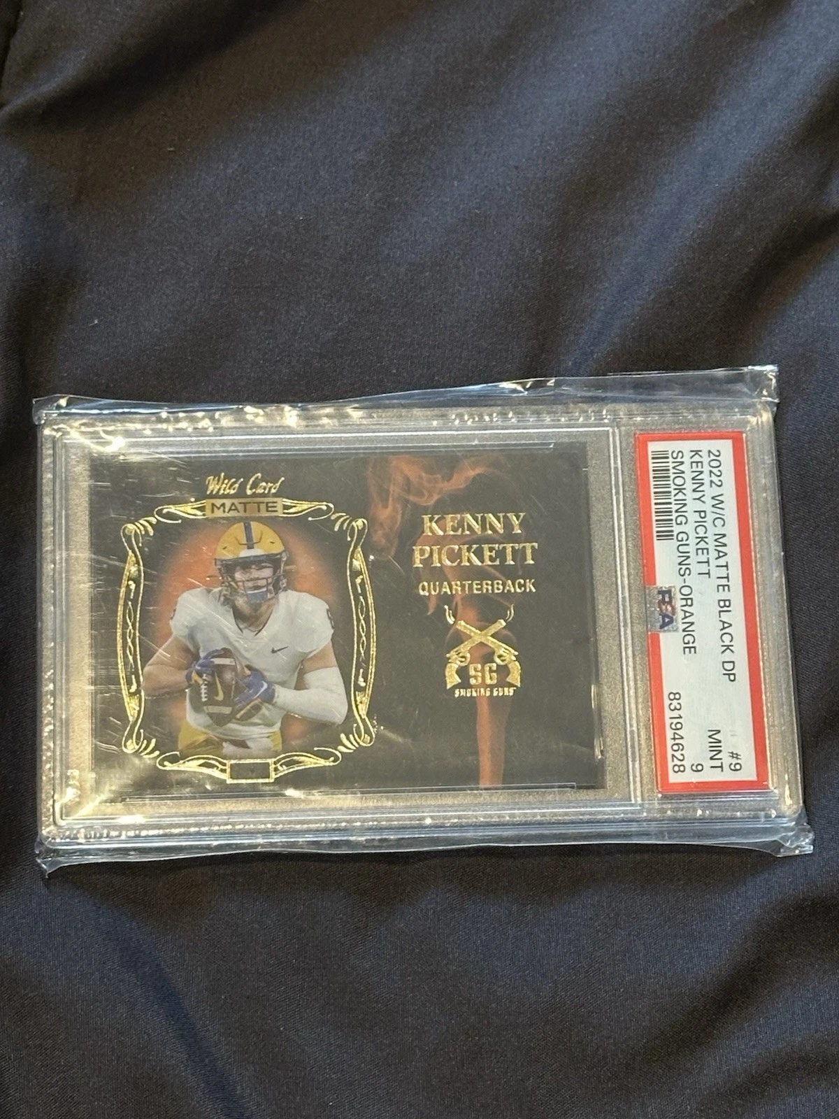 Kenny Pickett Wild Card Matte Black Draft Pick Smoking Guns #9 Orange