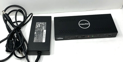 VisionTek VT4900 KVM Dual Host 4K USB 3.0 & USB-C Docking Station w/ Power Cord
