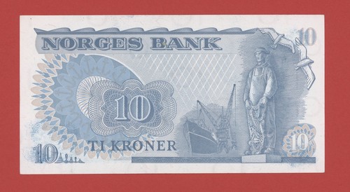 NORWAY  10  KRONER  1984  PICK # 36c UNC. - Picture 2 of 2
