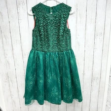 ML Monique Lhuillier Womens Dress Size 10 Ivy Green Mini Sleeveless Lace Bodice