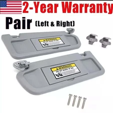 Driver & Passenger Light Gray Sun Visor PAIR For Honda Civic 2006-2011 Visor Set
