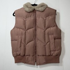 Vintage Tempco Goose Down Insulated Puffer Vest Mauve Womens Size L Made In USA