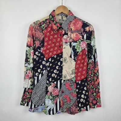 Moschino Cheap & Chic Vintage 90s Patchwork Shirt Women S Floral Made in Italy R