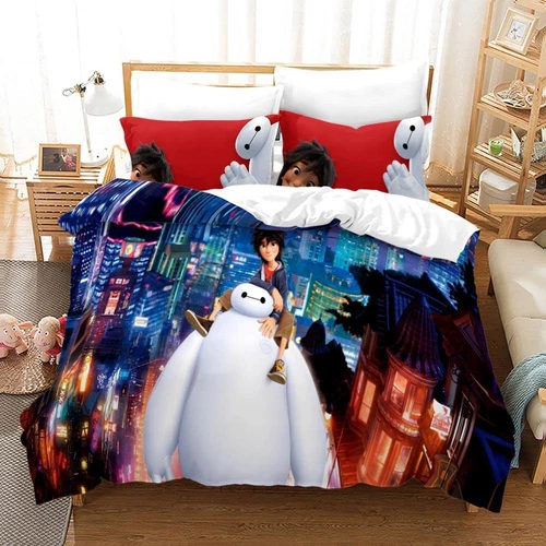 3D Big Hero 6 Bedding Set Kids Duvet Cover Pillowcase Single Double King Gift - Picture 10 of 11