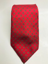 Guy Laroche Neck Tie 100 Silk Cravate Paris Red Geometric