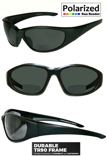 Polarized Lens Bifocal Reading Sunglasses Cuts Glare Driving Fishing TR90 Frame - Picture 6 of 15