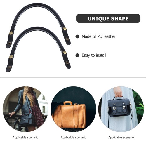 2 Stück Handtaschengriffe PU Griffe Riemen für Damen Handtasche (schwarz) - Bild 4 von 12