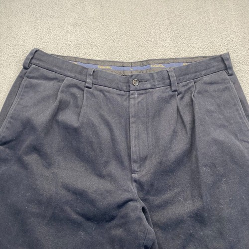 Pantalones Brooks Brothers Para Hombre Talla 38x34 Azul Chino Elastizados Ligeros,Plisados - Imagen 5 de 9