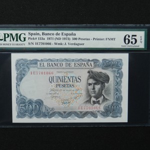 Spain-1971-ND-1973-500-Pesetas-Pick-153a-PMG-65-EPQ-Gem-Unc