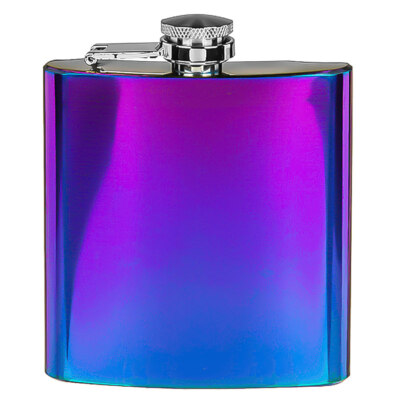 Flachmann Rainbow für ca.170ml Edelstahl Taschenflasche mehrfarbig bunt farbig