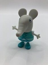 Vintage Jazwares 2003 Peppa Pig Emily Elephant in Sparkly Teal Blue Dress Toy
