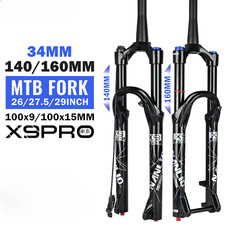 26 27,5" 29 pollici MTB bicicletta forcella sospensione 34MM forcella olio gas forcella 140/160MM