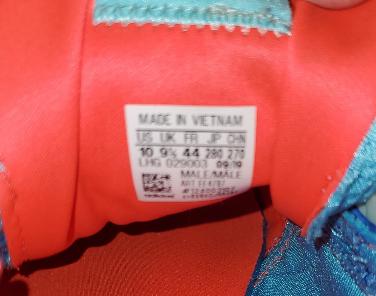 Adidas ZX Torsion Bright Cyan Size 10 EE4787 Sneakers Lace