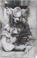 Lottie Brown Jazz Singer & Dancer with Unknown Drummer 1920s Portrait Photo 