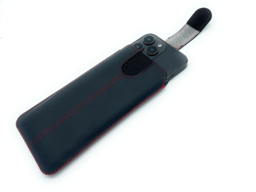 XXL Handy Tasche Etui Hülle Slim Case schwarz-rot für Smartphones bis 6,8 Zoll - Bild 6 von 7
