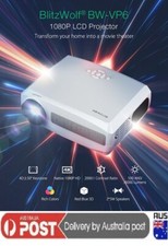 1080P 4K LED Native 6000 Lumens 2x5W Speakers Projector BlitzWol VP6
