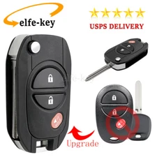 Upgraded Flip Remote Key Fob Shell Case for Toyota Sequoia Sienna Tundra Tacoma