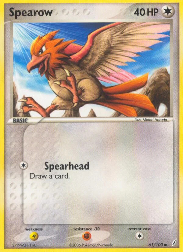 Spearow 61/100 Crystal Guardians Pokemon Card NM