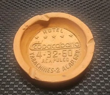 Vintage Copacabana Hotel Clay Pottery Ashtray - Acapulco (5 Stars) - CvG2