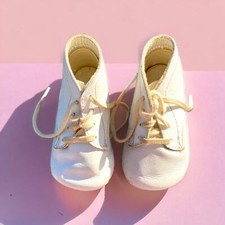 Vintage White Leather Baby Shoes 1958/1959 