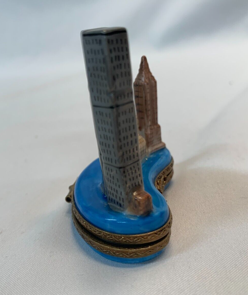 Limoges New York City Twin Towers, Statue of Liberty Trinket Box eBay