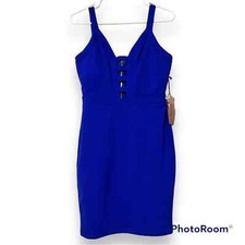 Haute Monde medium juniors fitted body con dress sleeveless navy blue new