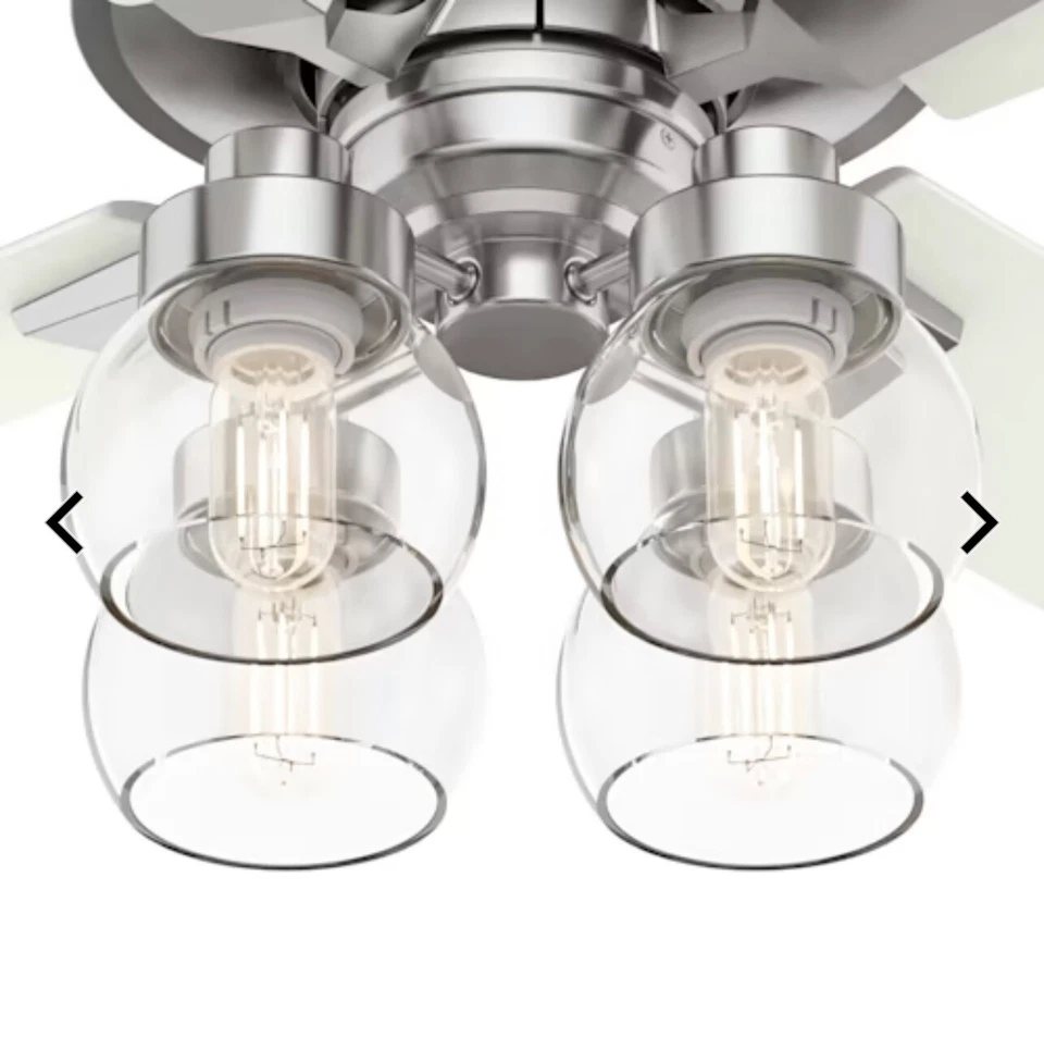 Hunter 52" Brushed Nickel 4 Blade LED Light Remote Control Ceiling Fan - Image 3 of 4