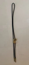 Western Gold Eagle Bolo Tie Black Cord Vintage Southwestern - MADE IN USA