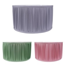 Ruched Pleated Drum Lampshade Ceiling Floor Table Pendant Light Shade LED Bulb