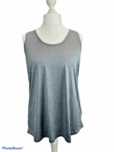 Zakti Activewear Isocool Racer Back Vest Grey Stripe u0026 Turquoise BNWT Size  18 | eBay