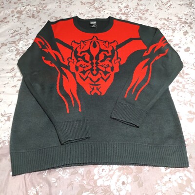 Our Universe XL Darth Maul Knit Sweater Star Wars Hot Topic Black Red 
