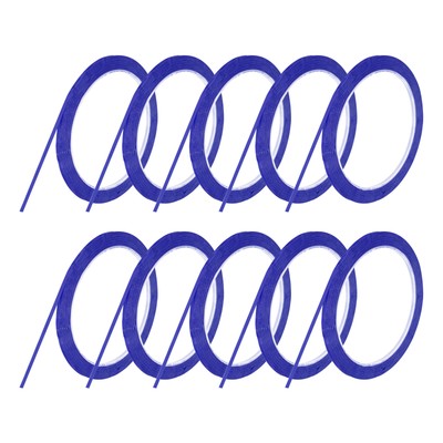 10 Rollen Whiteboard Klebeband dünn 3 mm 54,7 Yard dünne Nadelstreifen Band, blau