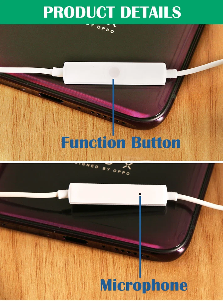 Original Oppo Find X USB Type-C Earphone With Control For Oppo FindX R17 Pro AU - image 3 of 4