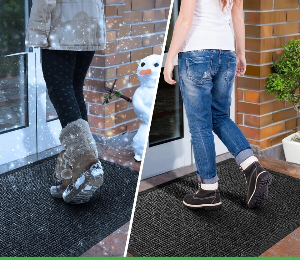 Alfombrilla de entrada interior exterior resistente comercial alfombrillas de puerta delantera alfombras grises Foto 4 de 4