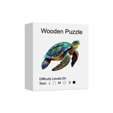 Sea Turtle Wooden Puzzle, Unique Shaped Pieces Wooden Jigsaw Puzzles for Adults,