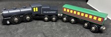 BRIO POLAR EXPRESS ENGINE  PASSENGER COACH - Wooden Railways - EUC - Ships Free