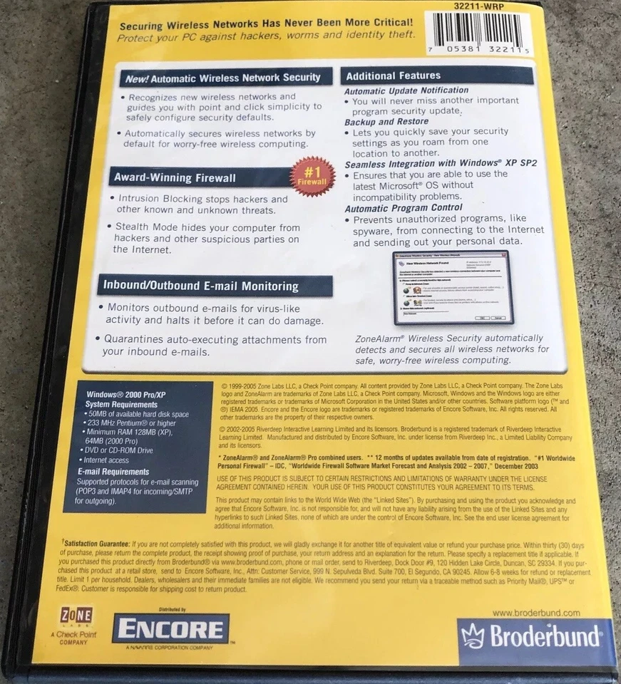 Zone Alarm Wireless Computer Security 2005 - Image 2 of 2