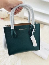 NWT Michael Kors Mercer Medium Racing Green Messenger Leather Crossbody Handbag