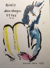 Bible Marc Chagall Vintage Poster,Verve 33-34, Offs.Lithograph,1966.Unsigned