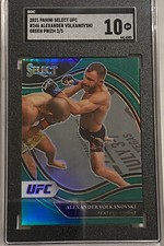 2021 Panini Select UFC Alexander Volkanovski Octagonside Green Prizm /5 SGC 10GM