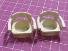 Vintage Fisher Price Little People WHITE CAPTAIN CHAIRS Dollhouse Play Family