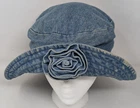 Vintage 90s Floral Flower Rose Blossom Denim Bucket Hat Phoebe Clueless Vibes