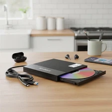 External CD DVD Drive, USB 3.0 Player Burner Writer, for PC Laptop Windows 11 10