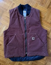 Carhartt Insulated Workwear Duck Canvas Vest Mens Size Medium Style V02 CLY