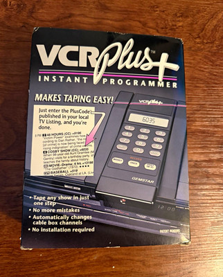 Vintage GEMSTAR VCR Plus Instant Programmer VCR Programmer Programming Accessory