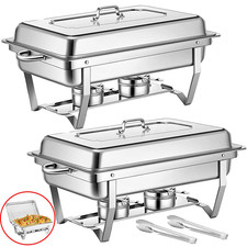 9L Chafer Chafing Dish Set Stainless Steel Rectangular Bain Marie Food Warmer *2