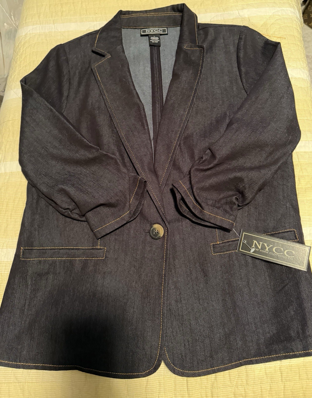 NYCC New York Clothing Co. Blue Button Blazer Jacket w/ Pockets Women’s L