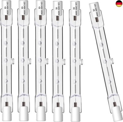 R7S 118mm Halogen leuchtmittel 300 Watt, Halogenstab 118mm 300W 6er Pack, R7S