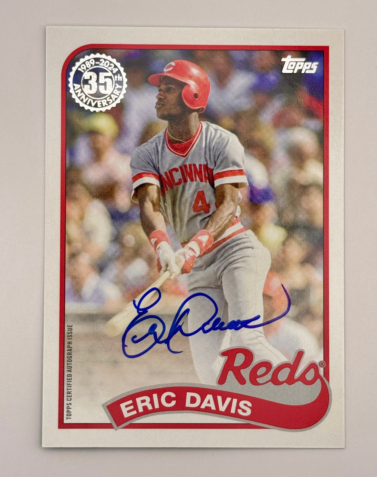 Eric Davis 2024 Topps 1989 35th Anniversary Auto 89BA-EDA Cincinnati Reds
