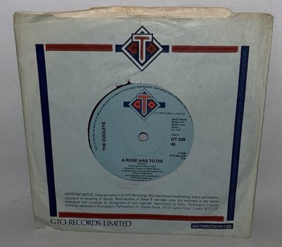 The Dooleys  - A Rose Has To Die - 1978 Vinyl 7'' Single - GTO GT 229